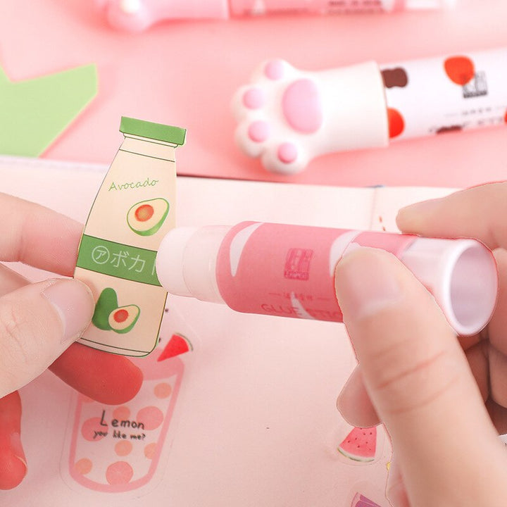 Kawaii Cat Claw Solid Glue Stick Strong Adhesive Pen Shape Glue Stick for Student - Pioneer Merchandise