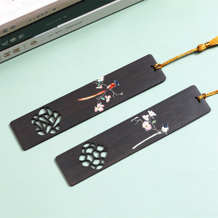 Chinese style rosewood ebony window flower bookmark - Pioneer Merchandise