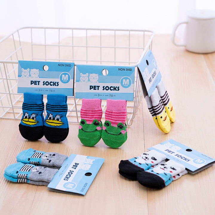 Pet Clothing Dog Socks Non-slip Foot Covers Pet Knits Anti Slip Sock Puppy