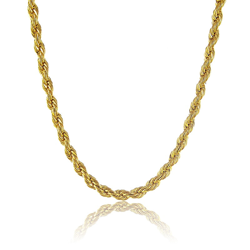 24K Pure Gold Necklace, Top Quality, Wholesale Fashion Jewelry, Gold color Necklace,