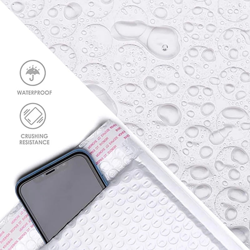 50pcs Bubble Envelopes Bag Waterproof White Foam Bubble Mailers Shipping Envelope Bags - Pioneer Merchandise