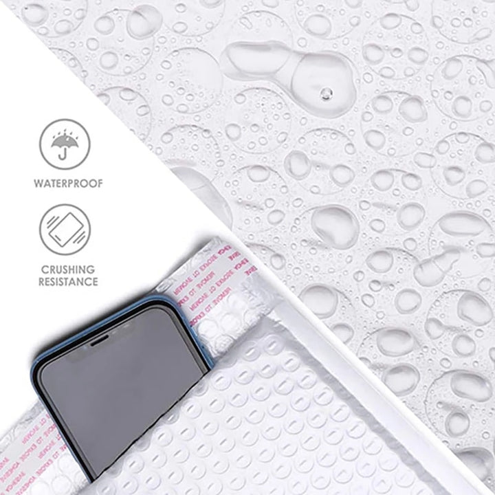 50pcs Bubble Envelopes Bag Waterproof White Foam Bubble Mailers Shipping Envelope Bags - Pioneer Merchandise