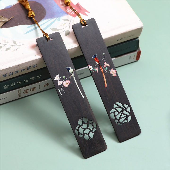 Chinese style rosewood ebony window flower bookmark - Pioneer Merchandise