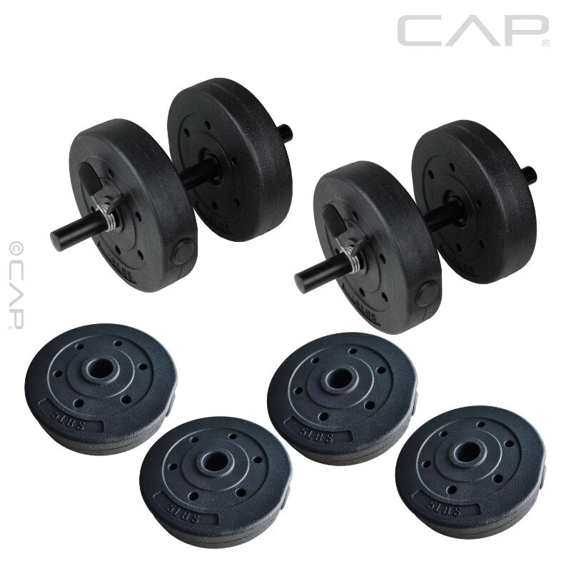 Flat Weight Bench & 50lb Vinyl Dumbbell Set