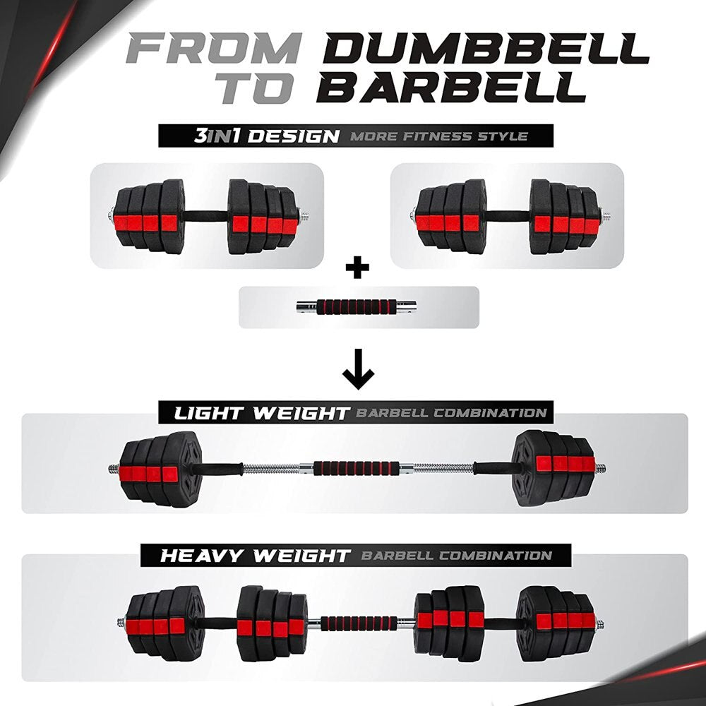 44LB Cement Adjustable Anti-Roll Dumbbell set