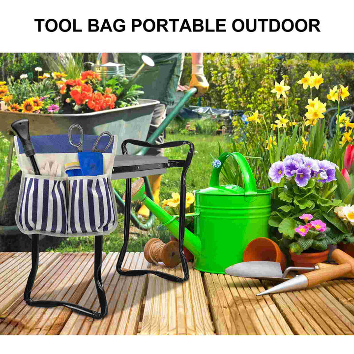 Kneeling Stool Side Pockets Kneeler Pouch Seat Bag Work Totes Lawn Tools Garden Toolbox - Pioneer Merchandise