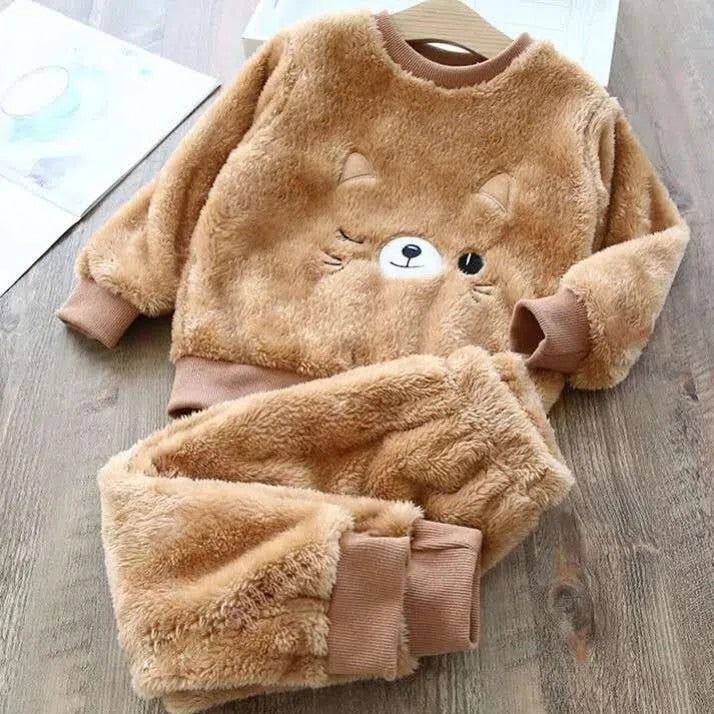 Children's Pajama Sets Bear Tops + Pants 2Pcs Kids Pajamas Winter Girl Clothing Sets