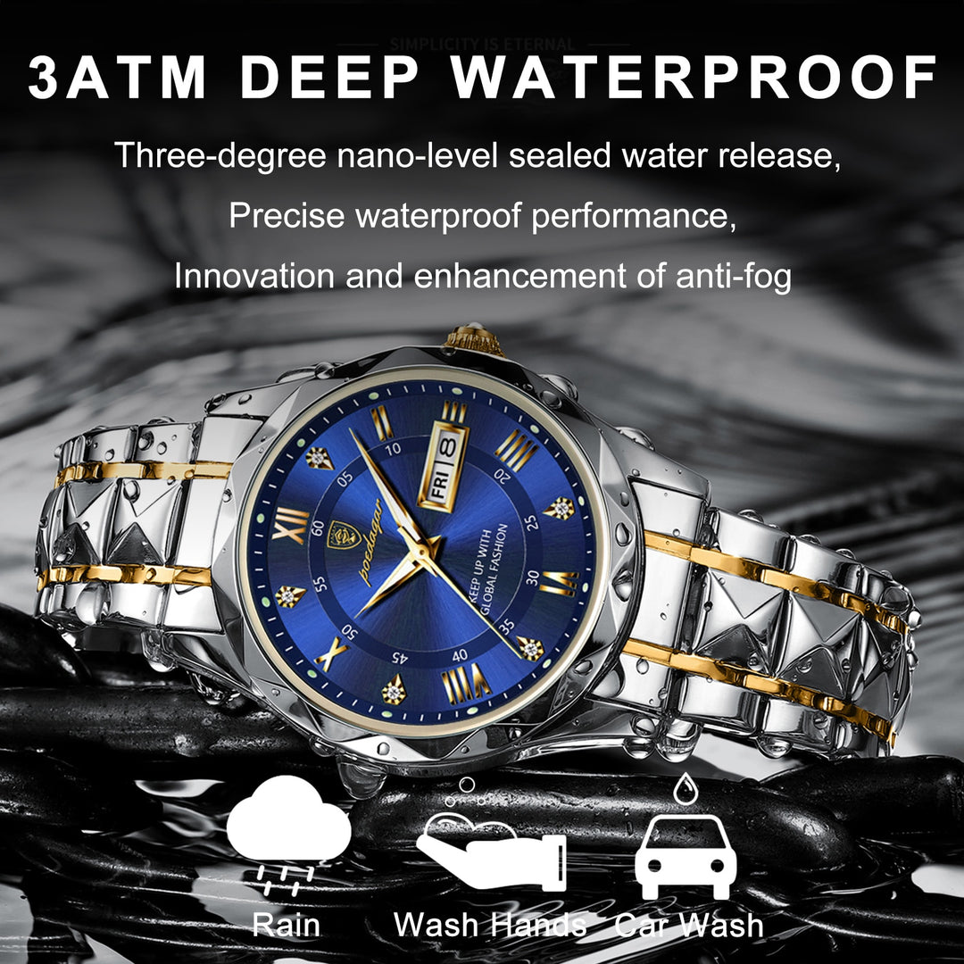 POEDAGAR Top Brand Luxury Man Wristwatch Waterproof Luminous Date Week Men Wristwatch