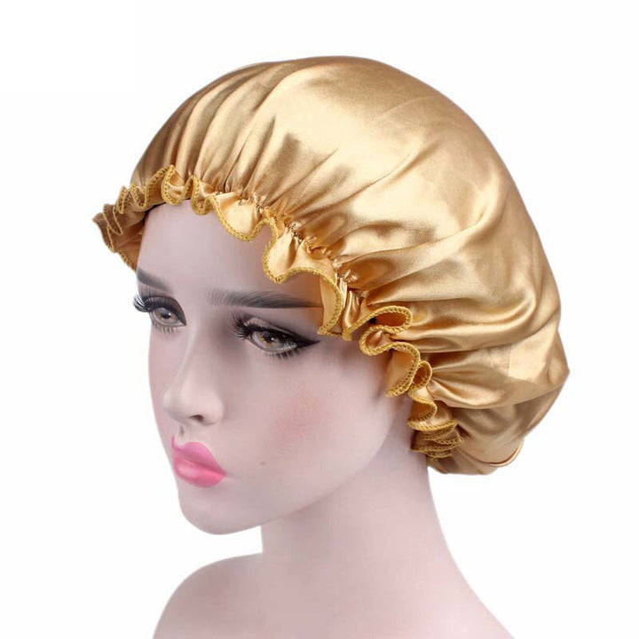 Satin Women Hair Care Bonnet Cap Sleeping Cap Night Sleep Cap Solid Women hair care