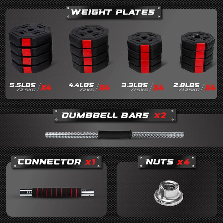 44LB Cement Adjustable Anti-Roll Dumbbell set