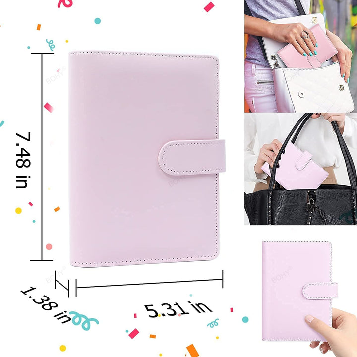 A6 Binder Budget 6 Hole Binder Pockets Plastic Binder Zipper Planner - Pioneer Merchandise