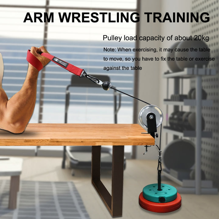 Arm Wrestling Training Table Pulley Gym Cable System with Training Equipment