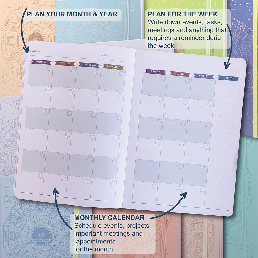 Agenda 2024 Daily Planner Life Goal Setting Undated Weekly Monthly Year Calendar - Pioneer Merchandise