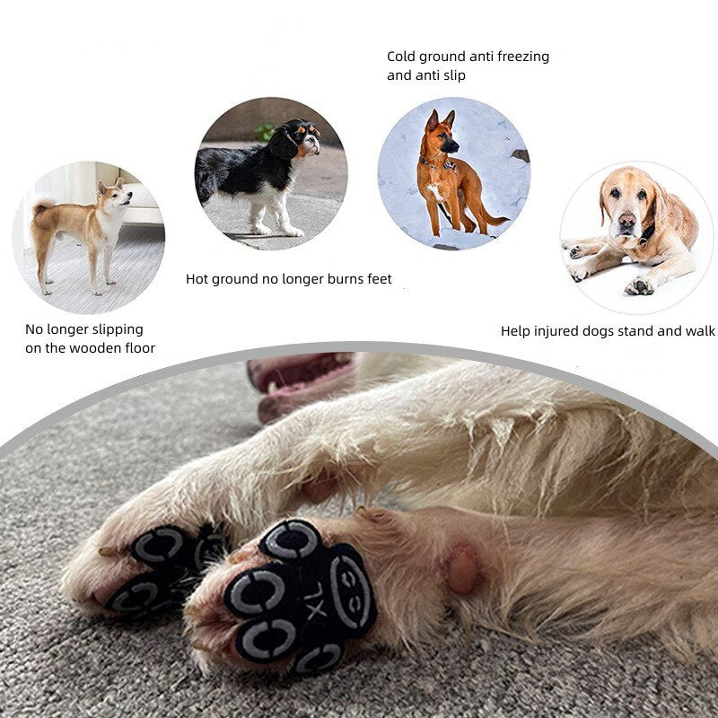 4Pcs/Set Dog Shoes Non-slip Anti-hot Anti-freezing Pet Silicone Insoles