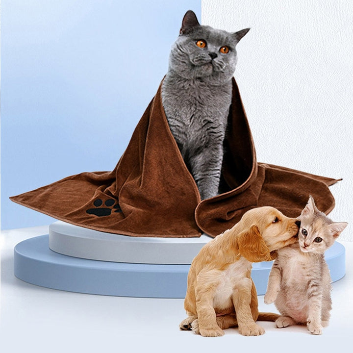 Quick-drying Pet Dog and Cat Towels Soft Fiber Towels Water-absorbent Bath Towel Convenient Pet Cleaning Towel Pet Supplies