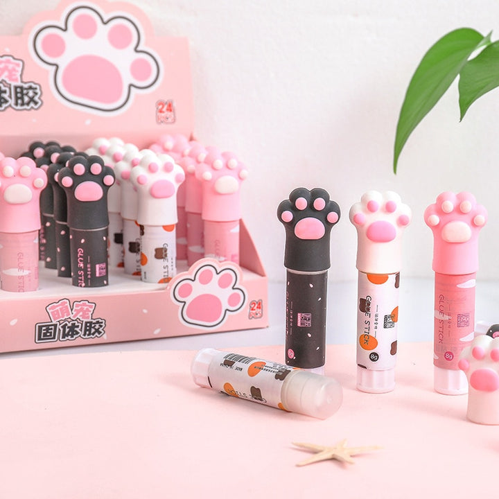 Kawaii Cat Claw Solid Glue Stick Strong Adhesive Pen Shape Glue Stick for Student - Pioneer Merchandise