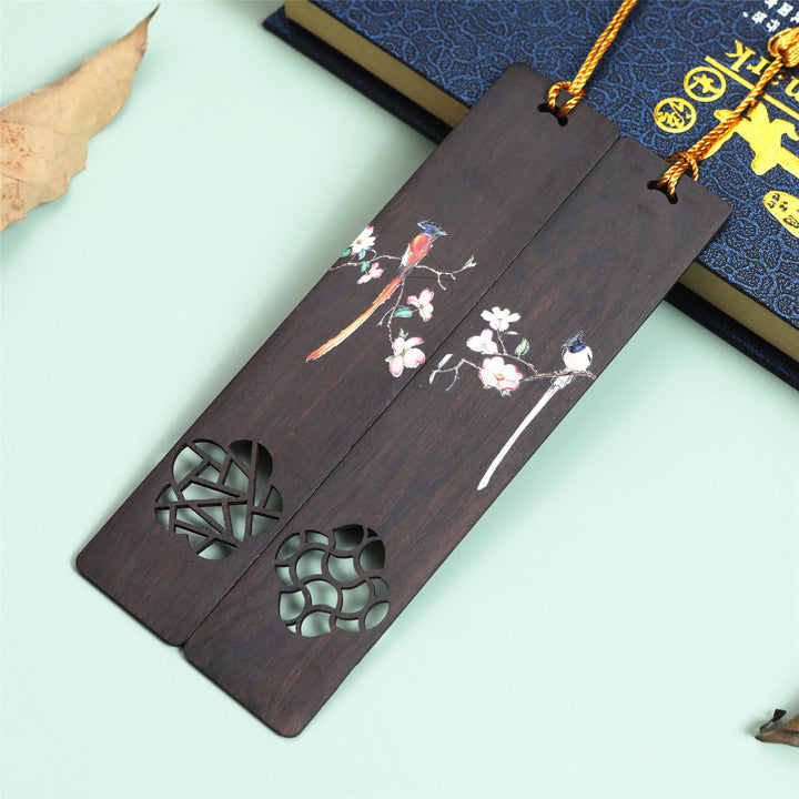 Chinese style rosewood ebony window flower bookmark - Pioneer Merchandise