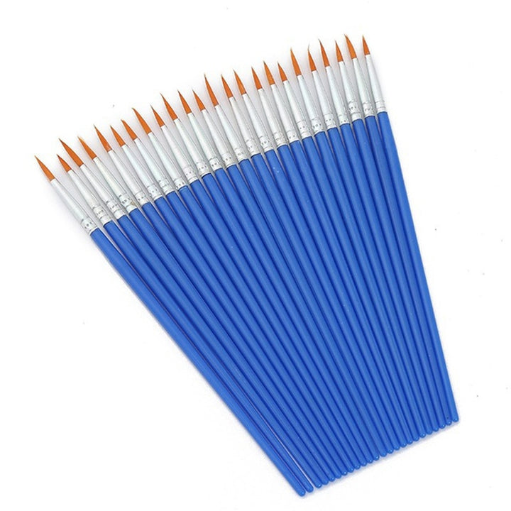 30Pcs/Set Small Tip And Flat Nylon Hair Paint Brushes for Drawing - Pioneer Merchandise