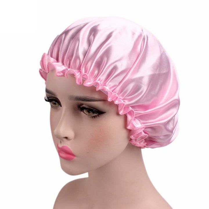 Satin Women Hair Care Bonnet Cap Sleeping Cap Night Sleep Cap Solid Women hair care