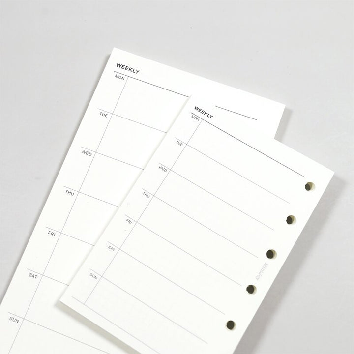 MyPretties 40 Sheets Basic Weeky Planner Refills A6 A7 Filler Papers for Personal Pocket - Pioneer Merchandise