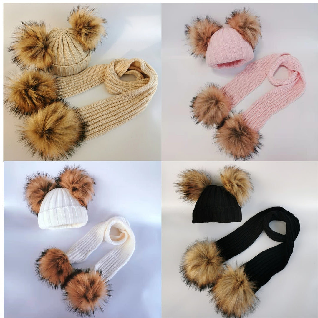 kids winter toddler baby kids faux fur hat cap beanie - Pioneer Merchandise