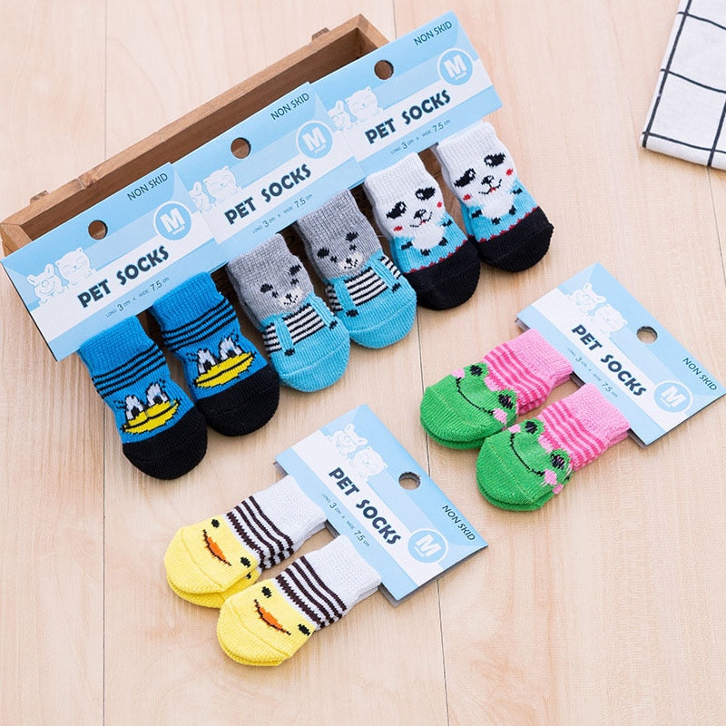 Pet Clothing Dog Socks Non-slip Foot Covers Pet Knits Anti Slip Sock Puppy