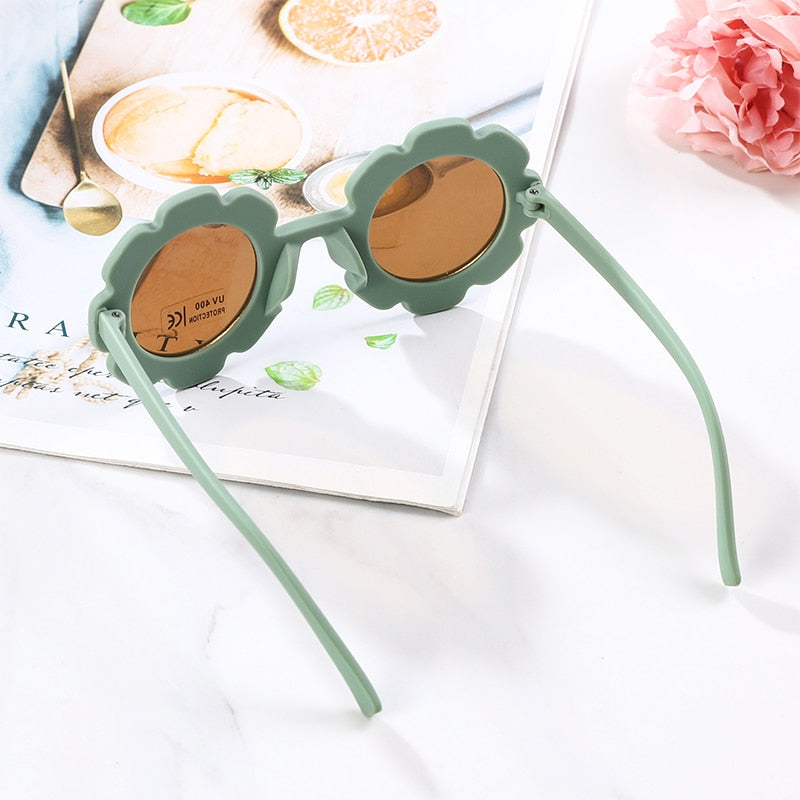 New Sun Flower Round Cute kids sunglasses UV400 for Boy girls toddler Lovely baby sun glasses