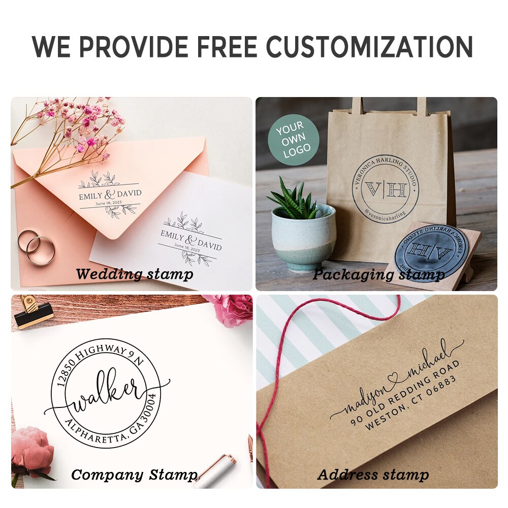 Custom Stamp Wood Wedding Seal Stamp - Pioneer Merchandise