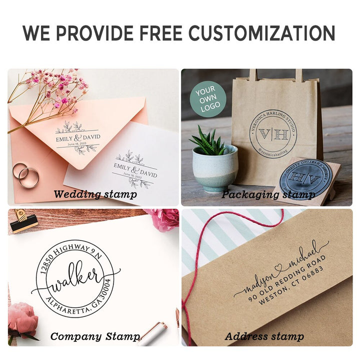 Custom Stamp Wood Wedding Seal Stamp - Pioneer Merchandise