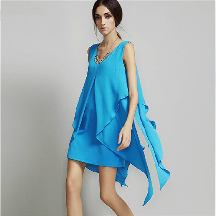 2022 women elegant irregular chiffon dress women clothing