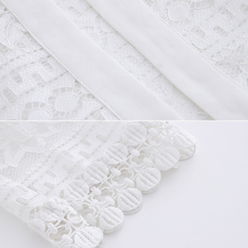 Women Clothing 2023 Ladies White Lace Blouse Summer Cardigan