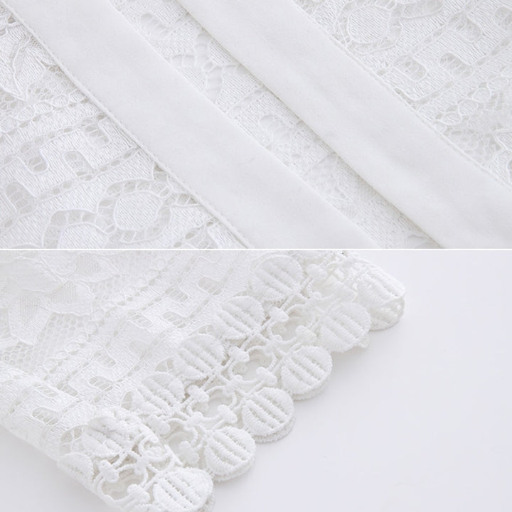 Women Clothing 2023 Ladies White Lace Blouse Summer Cardigan