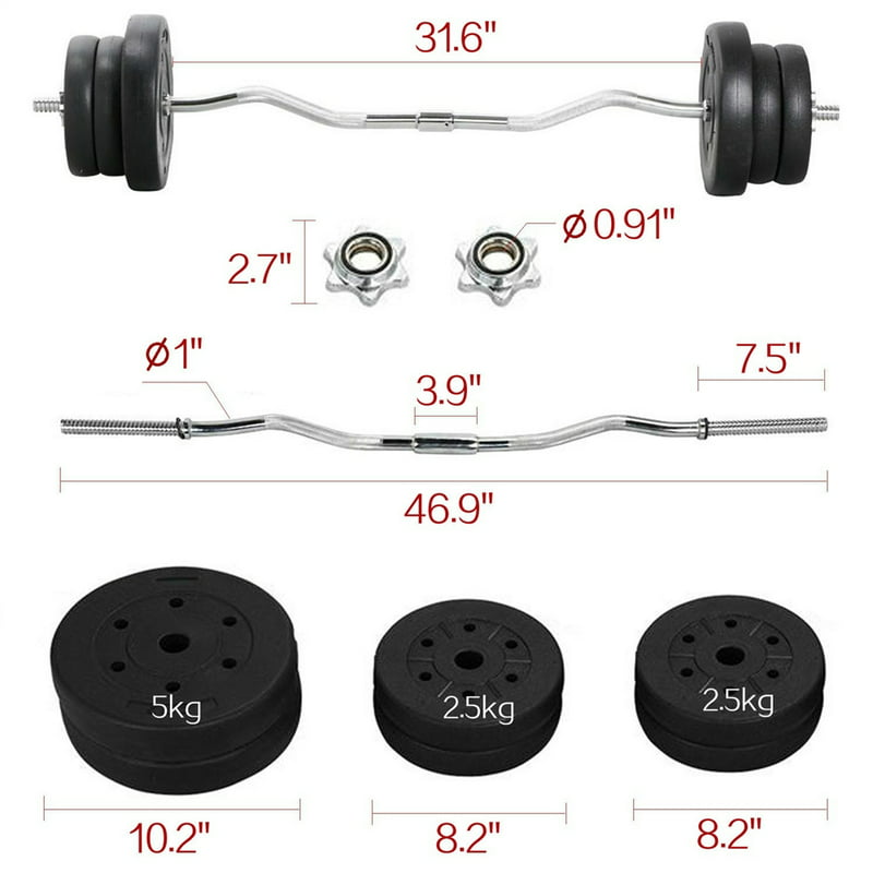 Smile Mart 55 Lbs. High Quality Barbell Dumbbell set