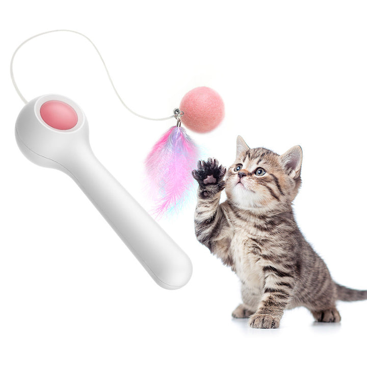 Cat Retractable Stick Feather Toy - Pioneer Merchandise